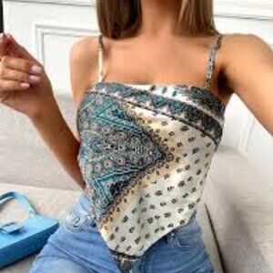 SHEIN Silk Bandana‎ Top Size Large